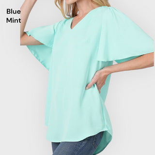 Flutter Sleeve V-Neck Top