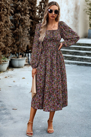 Elegant Flora Midi Dress