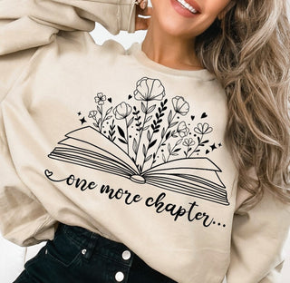 One More Chapter Floral Book T-Shirt or Crew Sweatshirt