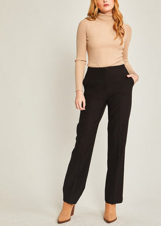 Milah Solid Straight Leg Trouser Pants