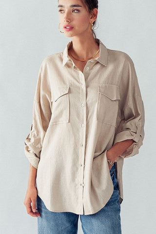 Gina Oversized Pocketed Shirt