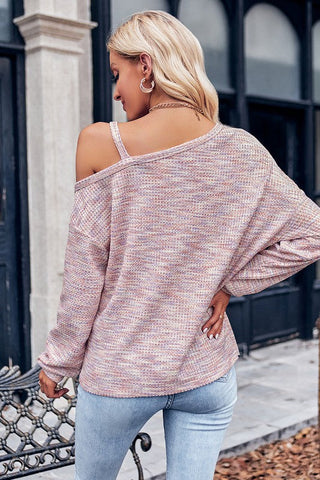 Metallic Accent One-Shoulder Top