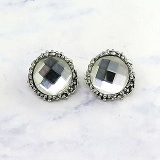 Antiqued Crystal Clip on Earrings