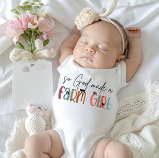 So God Made a Farm Girl Baby Onesie