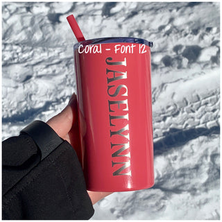 LAST CHANCE - Personalized Name | Engraved 12oz Stainless Steel Skinny Mini Kid's Tumbler