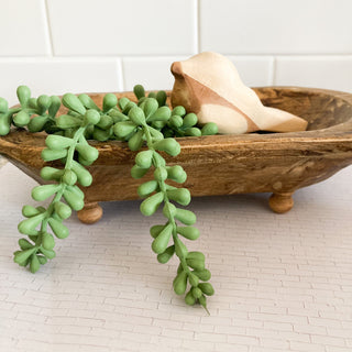 Handmade decorative dough bowl riser brown approximately 10"x6"x3" with 3/4" feet 