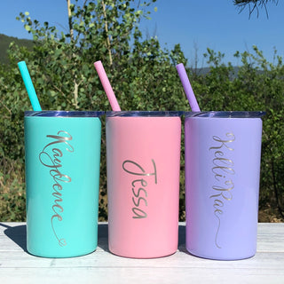 LAST CHANCE - Personalized Name | Engraved 12oz Stainless Steel Skinny Mini Kid's Tumbler