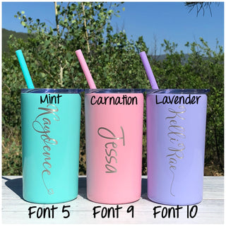 LAST CHANCE - Personalized Name | Engraved 12oz Stainless Steel Skinny Mini Kid's Tumbler