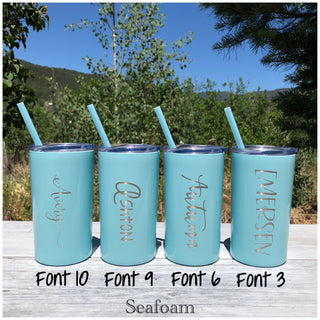 LAST CHANCE - Personalized Name | Engraved 12oz Stainless Steel Skinny Mini Kid's Tumbler