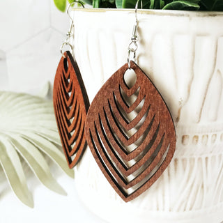 Beautiful Laser Cut Wood Earrings