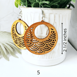 Beautiful Laser Cut Wood Earrings