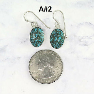 Solid Sterling Silver Turquoise Cabochon Earrings