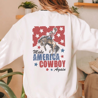 Make America Cowboy Again Back Design Sweatshirt