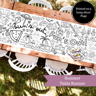 Summer Table Runner Coloring Activity