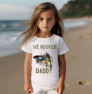 We Hooked The Best Daddy, Unisex Fathers Day Fishing Kids Tee