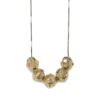 Gold Bold Hammered Ball Statement Necklace