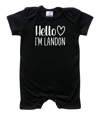 Personalized Hello Heart Silky Baby Romper Shorts for Boys & Girls