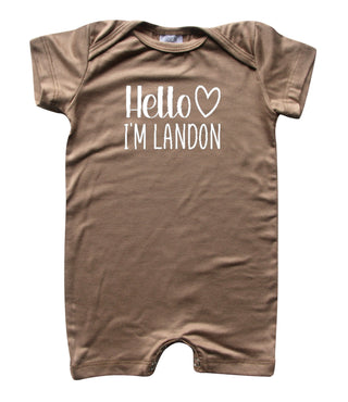 Personalized Hello Heart Silky Baby Romper Shorts for Boys & Girls