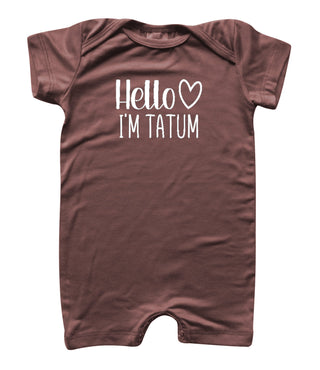 Personalized Hello Heart Silky Baby Romper Shorts for Boys & Girls