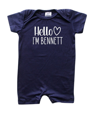 Personalized Hello Heart Silky Baby Romper Shorts for Boys & Girls