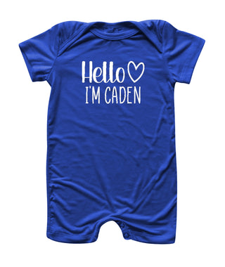 Personalized Hello Heart Silky Baby Romper Shorts for Boys & Girls