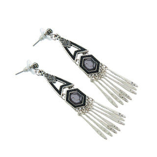 West Crystal Tassel Dangle Earrings