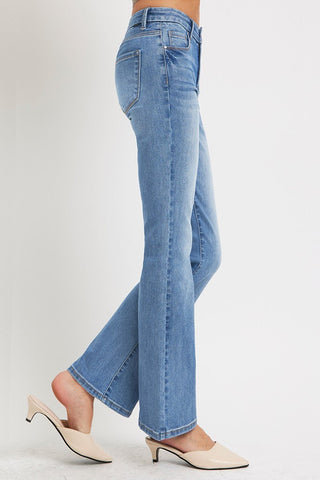 Risen Tummy Control Mid Rise Bootcut Jeans