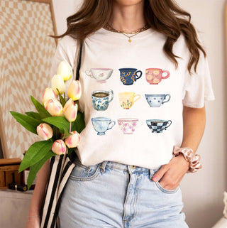 9 Tea Cups T-Shirt or Crew Sweatshirt