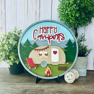 Happy Camper Laser-Cut DIY 3D Craft Kit