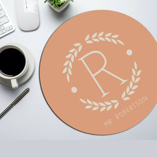 Personalized Mouse Pad with Initial and Name-Custom Desk Pad