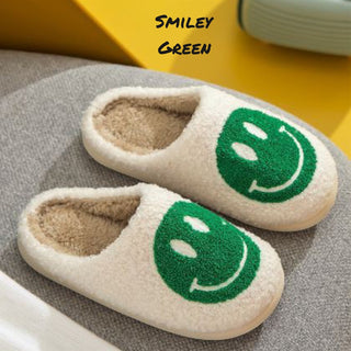 Happy Face Sherpa Fuzzy Slippers Collection