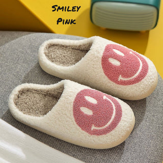 Happy Face Sherpa Fuzzy Slippers Collection