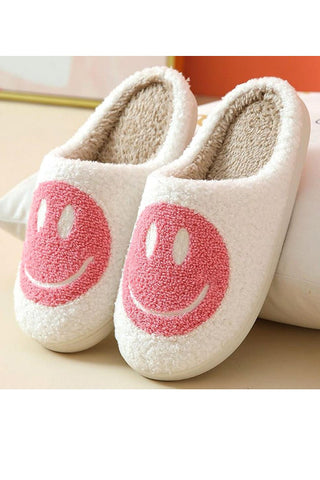 Happy Face Sherpa Fuzzy Slippers Collection