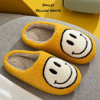 Happy Face Sherpa Fuzzy Slippers Collection