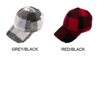 CC Buffalo Plaid - Checkered Pattern Sherpa Cap