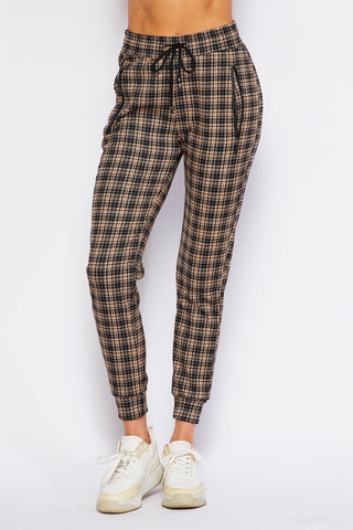 Comfy Plaid Print Jogger