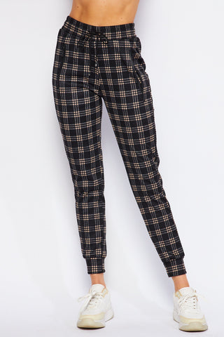 Comfy Plaid Print Jogger