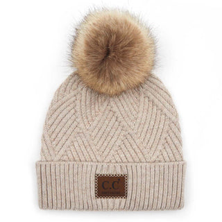 CC Brand Kids Criss-Cross Suede Patch Beanie