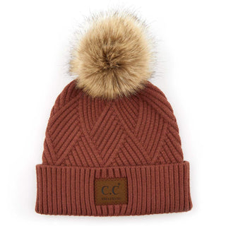 CC Brand Kids Criss-Cross Suede Patch Beanie