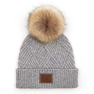 CC Brand Kids Criss-Cross Suede Patch Beanie