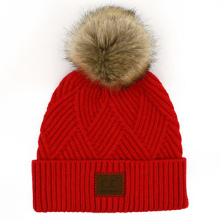 CC Brand Kids Criss-Cross Suede Patch Beanie