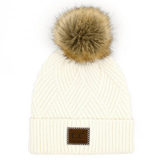 CC Brand Kids Criss-Cross Suede Patch Beanie