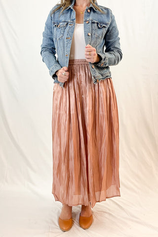 Satin High Waist Midi Skirt | 4 Colors