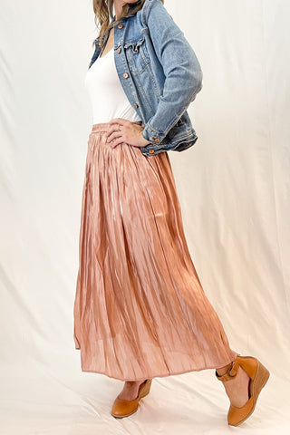 Satin High Waist Midi Skirt | 4 Colors