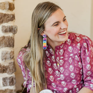 Beaded Teacher Dangle Earrings