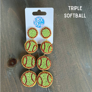 Baseball and Softball Hand Sewn Beaded Earrings