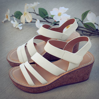 Triple Strap Wedge Sandal