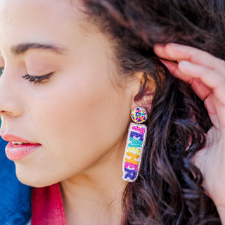 Beaded Teacher Dangle Earrings