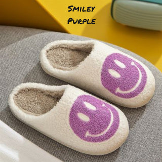 Happy Face Sherpa Fuzzy Slippers Collection