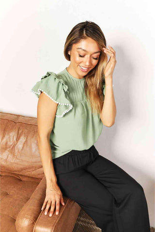 Addy Flutter Sleeve Blouse - Clearance!